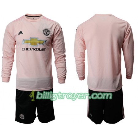 Billige Fotballdrakter Manchester United Barn Bortedraktsett 2018/19 Langermet